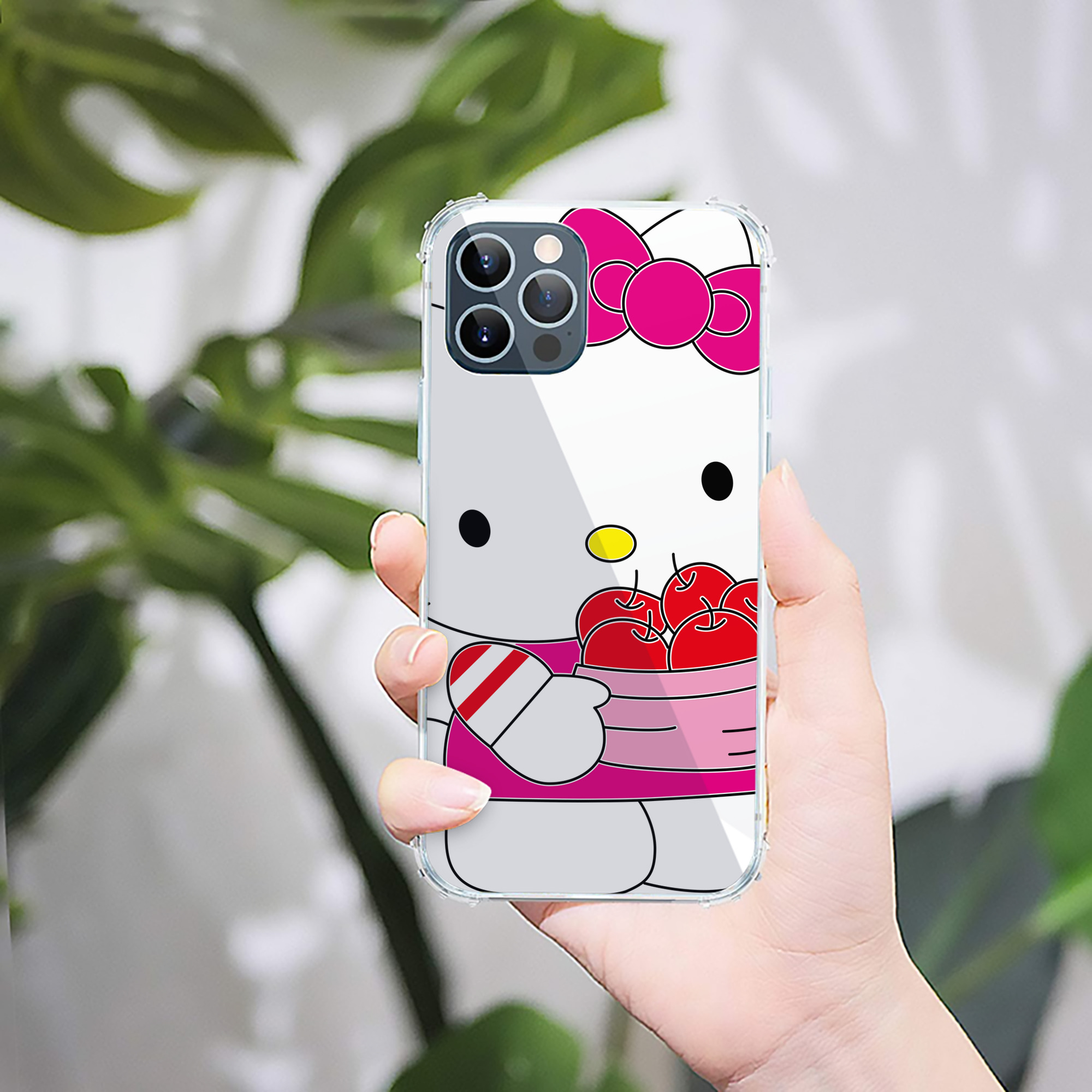 （画像用） Hello Kitty ハローキティ 【iPhone 12シリーズ対応】透明スマホケース（クリアソフトケース）